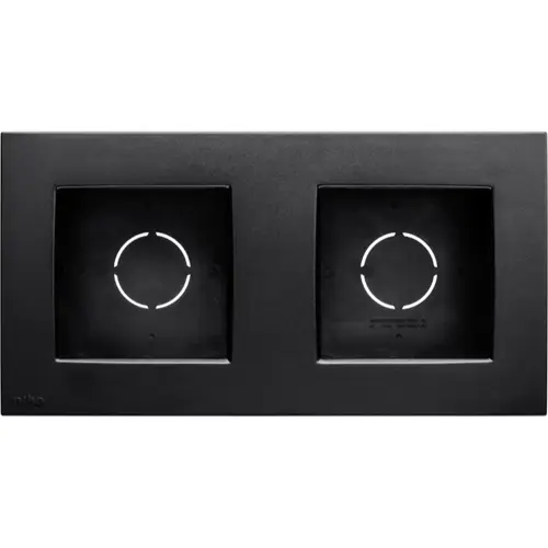 Niko 105-80200 opbouwbak incl. vast afdekraam 2-voudig black coated