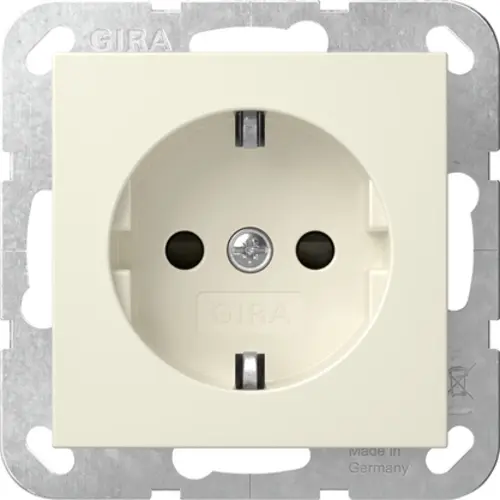 Gira 418301 wandcontactdoos randaarde verhoogde aanraakbeveiliging met schroefklem Systeem 55 creme glans