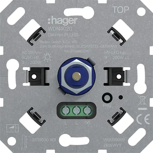 Hager Berker WDN4020 universele draaidimmer standaard