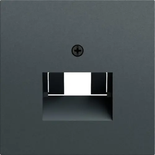 Gira 027073 centraalplaat RJ45 wandcontactdoos 1- en 2-voudig Systeem 70 antraciet mat