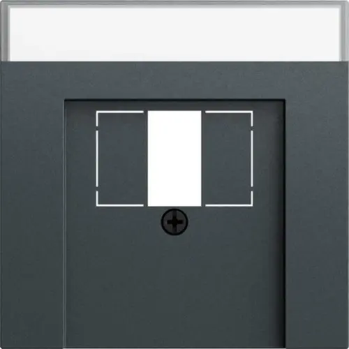 Gira 087673 centraalplaat USB met tekstkader Systeem 70 antraciet mat