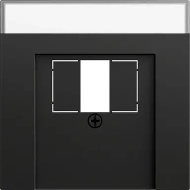 Gira 087674 centraalplaat USB met tekstkader Systeem 70 zwart mat