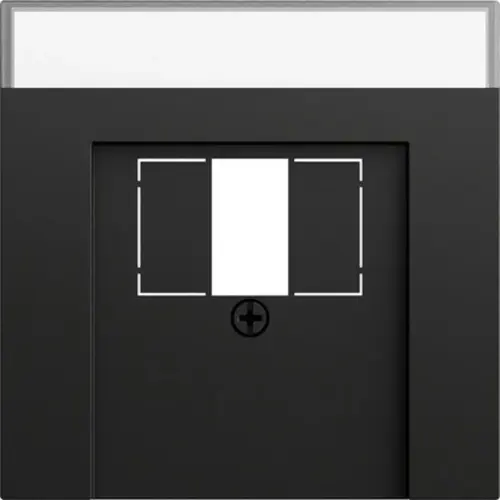 Gira 087674 centraalplaat USB met tekstkader Systeem 70 zwart mat