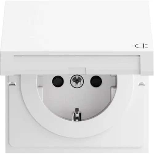 Gira 441470 wandcontactdoos randaarde verhoogde aanraakbeveiliging met klapdeksel Systeem 70 wit glans