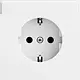Gira 445772 wandcontactdoos randaarde met tekstkader Systeem 70 wit mat
