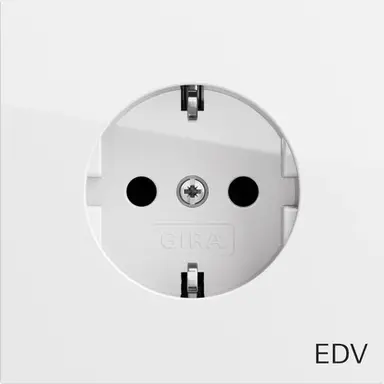 Gira 445870 wandcontactdoos randaarde EDV Systeem 70 wit glans