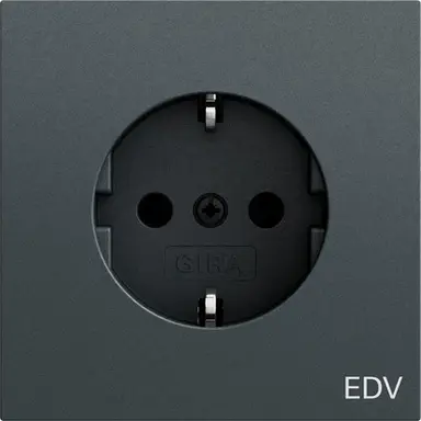 Gira 445873 wandcontactdoos randaarde EDV Systeem 70 antraciet mat