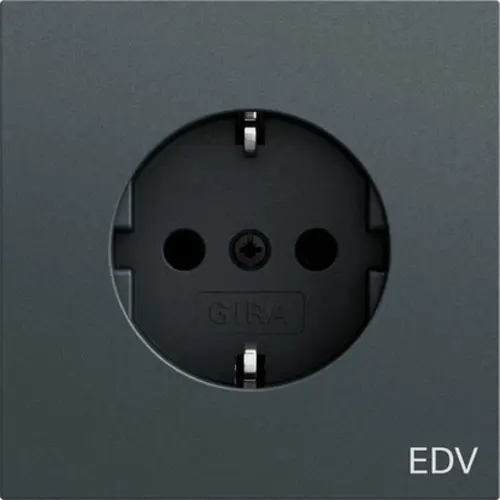 Gira 445873 wandcontactdoos randaarde EDV Systeem 70 antraciet mat