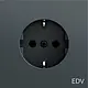 Gira 445873 wandcontactdoos randaarde EDV Systeem 70 antraciet mat