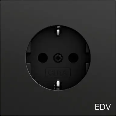 Gira 445874 wandcontactdoos randaarde EDV Systeem 70 zwart mat