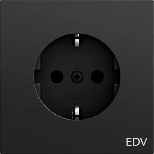 Gira 445874 wandcontactdoos randaarde EDV Systeem 70 zwart mat