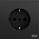 Gira 445874 wandcontactdoos randaarde EDV Systeem 70 zwart mat