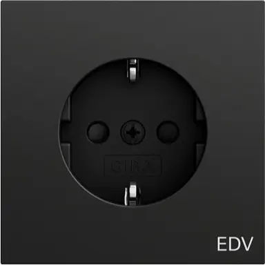 Gira 446174 wandcontactdoos randaarde verhoogde aanraakbeveiliging EDV Systeem 70 zwart mat