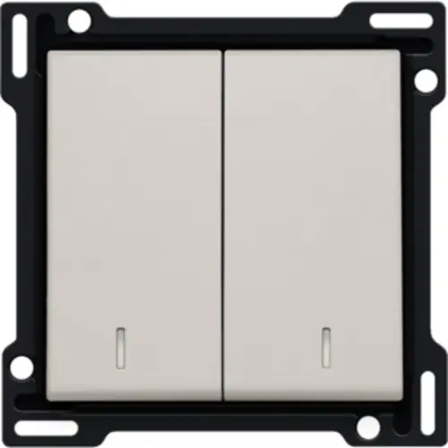 Niko 141-61507 Intense afwerkingsset met dubbele lens voor dubbele schakelaar of drukknop light grey
