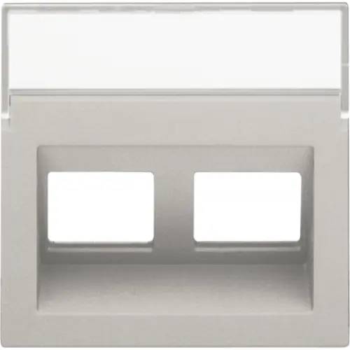 Niko 141-65400 Intense centraalplaat voor 2 RJ-data-aansluitingen met schuine uitgang light grey