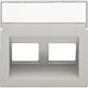 Niko 141-65400 Intense centraalplaat voor 2 RJ-data-aansluitingen met schuine uitgang light grey
