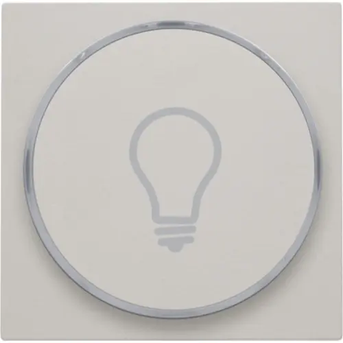 Niko 141-64008 Intense afwerkingsset met doorschijnende ring met lampsymbool voor 6 A-drukknop light grey