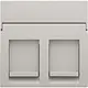 Niko 141-65200 Intense centraalplaat voor 2 RJ-data-aansluitingen light grey