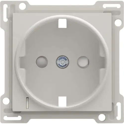 Niko 141-66908 Intense afwerkingsset voor stopcontact met randaarde, beschermingsafsluiters en spanningsaanduiding light grey
