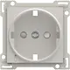Niko 141-66908 Intense afwerkingsset voor stopcontact met randaarde, beschermingsafsluiters en spanningsaanduiding light grey