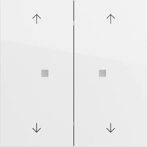 Gira 517470 drukcontact met 2-voudige wip en pijlsymbolen voor Gira One en KNX Systeem 70 wit glans