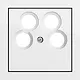 Gira 025970 centraalplaat voor 4-voudige antennecontactdoos Systeem 70 wit glans
