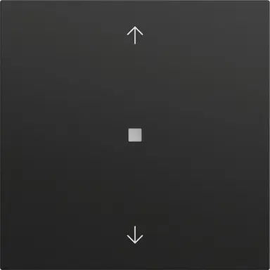 Gira 517274 drukcontact met 1-voudige wip en pijlsymbolen voor Gira One en KNX Systeem 70 zwart mat