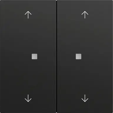 Gira 517474 drukcontact met 2-voudige wip en pijlsymbolen voor Gira One en KNX Systeem 70 zwart mat
