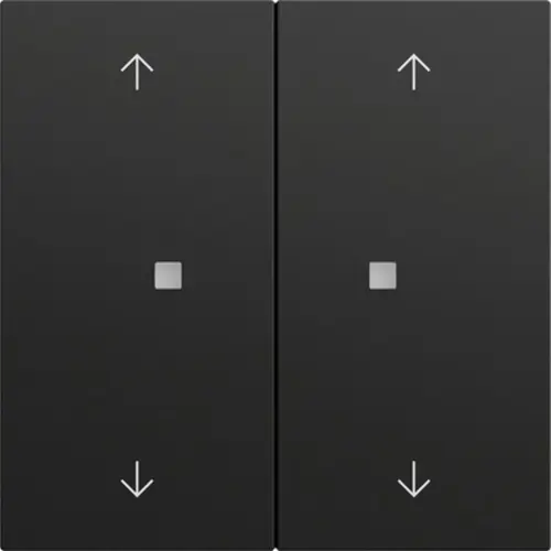 Gira 517474 drukcontact met 2-voudige wip en pijlsymbolen voor Gira One en KNX Systeem 70 zwart mat