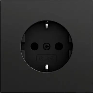 Gira 418074 wandcontactdoos randaarde schroefklemmen Systeem 70 zwart mat