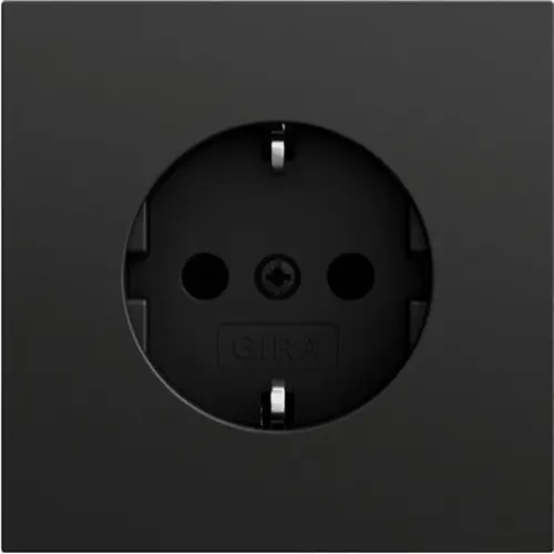 Gira 418074 wandcontactdoos randaarde schroefklemmen Systeem 70 zwart mat