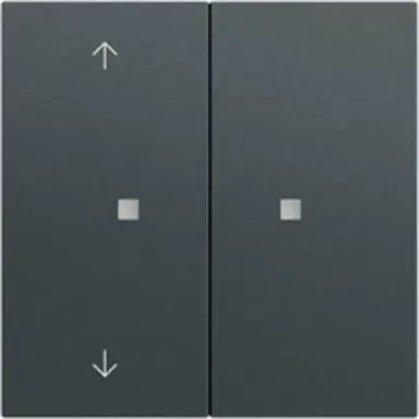 Gira 510873 KNX RF bedieningselement-opzetstuk 2-voudig met pijlsymbolen Systeem 70 antraciet mat