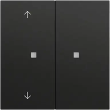 Gira 510874 KNX RF bedieningselement-opzetstuk 2-voudig met pijlsymbolen Systeem 70 zwart mat