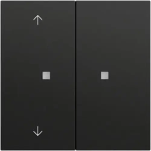 Gira 510874 KNX RF bedieningselement-opzetstuk 2-voudig met pijlsymbolen Systeem 70 zwart mat
