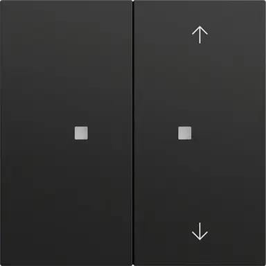 Gira 517574 drukcontact met onbedrukte wip en wip met pijlsymbolen voor Gira One en KNX Systeem 70 zwart mat