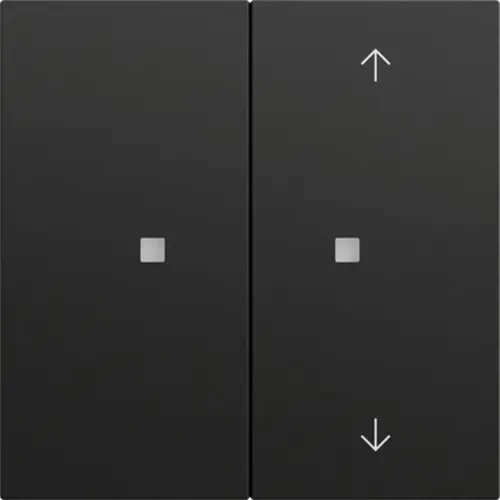 Gira 517574 drukcontact met onbedrukte wip en wip met pijlsymbolen voor Gira One en KNX Systeem 70 zwart mat