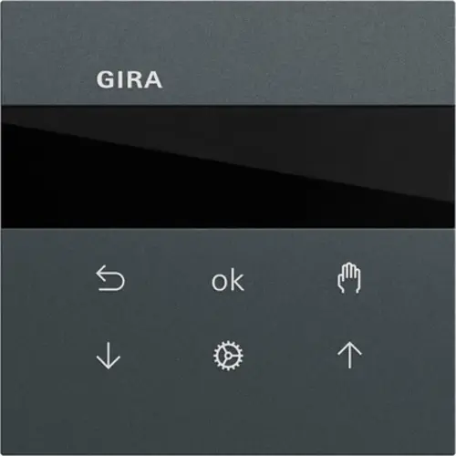 Gira 536673 Systeem 3000 jaloezie- en schakelklok knop met display Systeem 70 antraciet mat