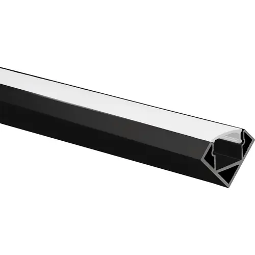 Yphix 50289478 LED-striphoekprofiel Tarenta zwart 1 meter inclusief melkwitte afdekkap