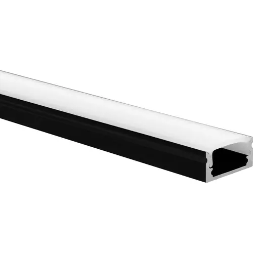 Yphix 50289482 LED-stripprofiel Potenza laag zwart 1 meter inclusief melkwitte afdekkap
