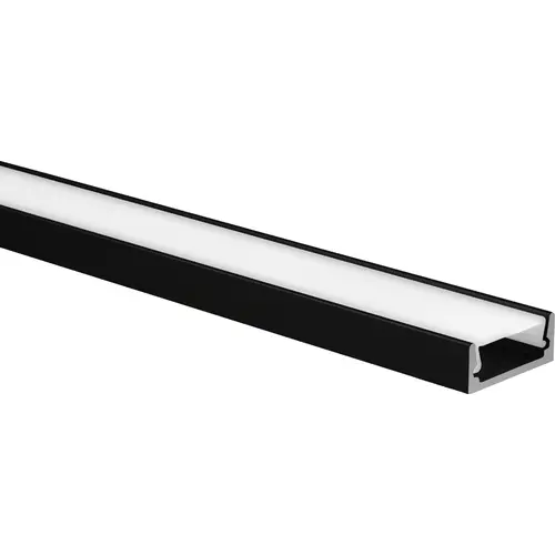 Yphix 50289480 LED-stripprofiel Felita extra laag zwart 1 meter inclusief melkwitte afdekkap
