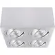 Yphix 50114810 Palermo carré opbouwspot 4-voudig kantelbaar geborsteld aluminium
