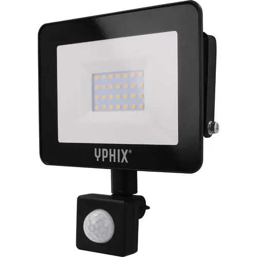 Yphix 50508222 Pro LED-breedstraler met bewegingssensor 20 W 3000 K IP44 zwart