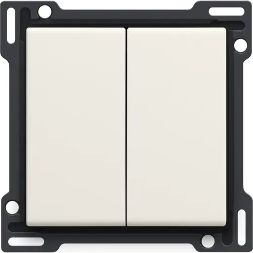 Niko 139-61505 Intense afwerkingsset voor dubbele schakelaar of drukknop cotton white textured