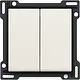 Niko 139-61505 Intense afwerkingsset voor dubbele schakelaar of drukknop cotton white textured