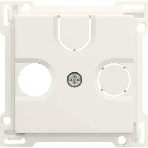 Niko 139-69593 Intense afwerkingsset voor tv-/FM-coax met uitbreekbare satellietaansluiting cotton white textured