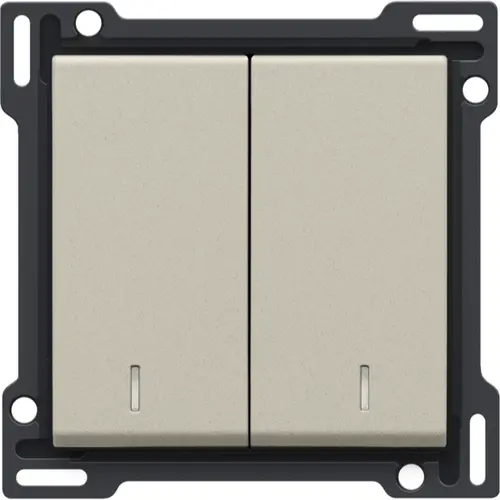Niko 138-61507 Intense afwerkingsset met dubbele lens voor dubbele schakelaar of drukknop sand textured