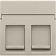 Niko 138-65200 Intense centraalplaat voor 2 RJ-data-aansluitingen sand textured