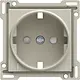 Niko 138-66908 Intense afwerkingsset voor stopcontact met randaarde, beschermingsafsluiters en spanningsaanduiding sand textured