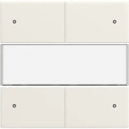 Niko 139-40350 Intense afwerkingsset voor 4-voudige potentiaalvrije drukknop 24 V met led en tekstveld cotton white textured