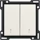 Niko 139-61507 Intense afwerkingsset met dubbele lens voor dubbele schakelaar of drukknop cotton white textured